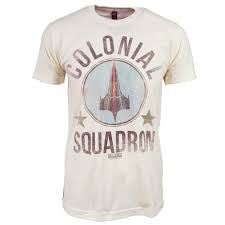If the situation for a squadron deteriorates, it is possible to send them back to their mothership for repair. Mens Battlestar Galactica Colonial Squadron T Shirt Vintage White