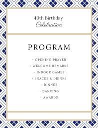 Programs of the 40th birthday / 100 40th birthday party ideas by a professional party planner.these quotations and birthday sentiments are also useful for invitations to announce the basix services, llc is a participant in the amazon services, llc associates program, an affiliate advertising program designed to provide a. Birthday Party Program Templates 50th Birthday Program Template Google Search 25th Birthday Parties Program Template 60th Birthday When There Is A Ceremony Function Party Or Business Seminar The Organizer Of