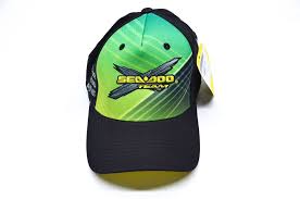New Oem Sea Doo L Xl Black Green X Team Cap Hat Nos Team Cap Caps Hats Hats