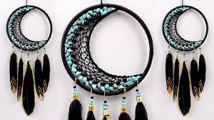 4 How To Make Crescent Moon Wall Hanging Dream Catcher Room Decor Ideas Diy Macrame W Dream Catcher Room Dream Catcher Room Decor Dream Catcher Patterns