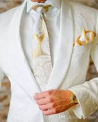 Check out our white wedding suit selection for the very best in unique or custom, handmade pieces from our men's suits shops. 2019 Vintage White Paisley Tuxedos British Style Dinner Jacket Shawl Lapel Custom Made Mens Suit Slim Fit Blazer Wedding Suits For Mensuit White Suit Jacket Ca Mens Fashion Wedding Suits Tuxedo