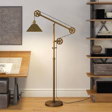 Illuminate any space with our copper curved floor lamp frances. Carbon Loft Tirith Industrial Farmhouse Floor Lamp With Pulley System Overstock 23564799