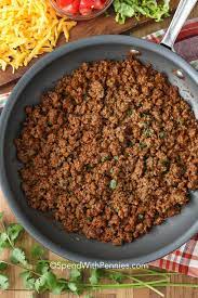 You start with a mild base of paprika, powdered onion, powdered garlic, lemon pepper, tablespoon black pepper, ground cumin, dried parsley, and dried oregano. Easy Ground Beef Tacos Spend With Pennies