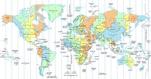 All countries, territories, and islands included. World Time Zone Map
