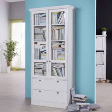 Vitrine Landwood 51 Landhausstil Schrank In Weiss 2 Turig 2 Schubkasten Vitrine Weiss Kuchenschrank Vitrine
