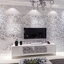 3d Victorian Metallic Luxury Silver Damask Glitter Wallpaper Roll Washable 10m Wallpaper Living Room Home Wallpaper Damask Wallpaper Bedroom