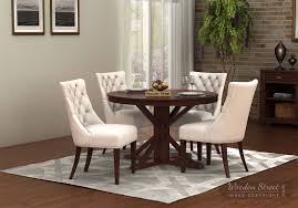Buy Ashford 4 Seater Dining Table Set Walnut Finish Online In India In 2020 4 Seater Dining Table Round Dining Table Sets Dining Table