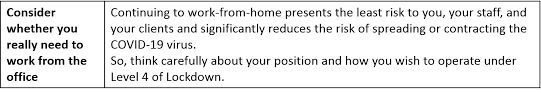 'stay at home' alert level. Operating A Small Advice Fsp Under Level 4 Lockdown Restrictions
