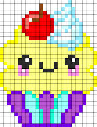 Kawaii Cupcake Kandi Pattern Perler Bead Patterns Perler Bead Art Pony Bead Patterns
