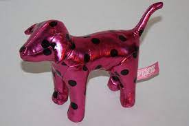 Victorias Secret Pink Plush Dog Metallic Black Polka Dot Love Toy Puppy Victoriassecret Pink Dog Victoria Secret Pink
