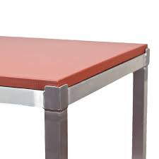 Elegant painted butcher table from france with white marble top, ornate cast freeze, graceful scrolled steel legs with brass fitting and finials. Stainless Steel Table Food Grade Tables Butchers Tables