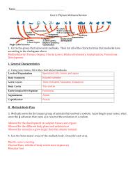 Unit 6 Mollusks Test Review Answer Key