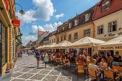 Nicolae balcescu, 53 500019 brasov. Restaurants On Strada Nicolae Balcescu Brasov Transylvania Romania Estock Photo