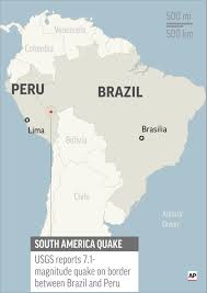 Of those 5 nations, only bolivia made any announcement of resuming. Usgs Reports 7 1 Magnitude Quake On Peru Brazil Border