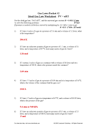 Worksheets are ideal gas law name chem work 14 4, ideal gas law. Gas Laws Packet 2 Answers Gases Statistical Mechanics