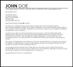 Free Clerical Officer Cover Letter Templates Resume Now