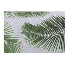Palm leaves may be obtained by 'shaking' the leafy palm trees located around the small pool of water in the middle of the kharazi jungle. Grey Outdoor Rug With Palm Leaf Print 155x230 Leaf Maisons Du Monde