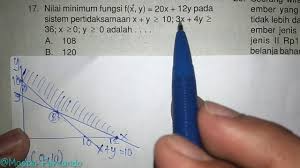 Metode penentuan nilai optimum dari persoalan linear. Cara Mencari Nilai Minimum Program Linear Kelas 11 Youtube