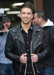 Matt Terry Outside Itv Studios Leather Motorcycle Jacket Leather Terry