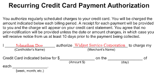 Letter of authorization or loa is a document or a written confirmation that gives authority to a person to act on behalf of another person. Free Recurring Credit Card Authorization Form Word Pdf Eforms