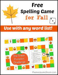 Fall Spelling Game For Any Word List The Measured Mom Spelling Games Teaching Spelling Free Spelling Games
