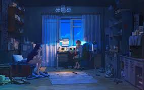 Anime Background Room Night Anime Wallpapers Have any links for phone size wallpapers also by chance? anime background room night anime