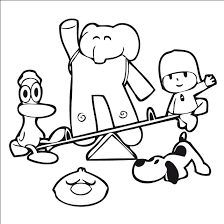 Download Pocoyo Jugando Con Sus Amigos Para Colorear Pocoyo Coloring Pages Png Image With No Background Pngkey Com