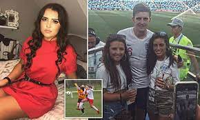 Harry kane's wife katie cheers from the stands while harry maguire's sister daisy dons an england jersey and jordan pickford's fiancée megan blasts three lions as they lead the proud wags (and. World Cup Meet The 18 Year Old Sister Of England S New Bobby Moore Hero Harry Daily Mail Online