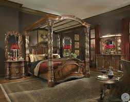 Buy products such as furinno laval button tufted bed frame, 12pc slat style, glacier, queen at walmart and save. Villa Valencia Cal King Poster Canopy Bed From Aico 72000ckcan 55 Coleman Furniture