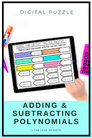 This Is A Digital Activity With 3 Adding And Subtracting Polynomial Puzzle Pages Student Adding And Subtracting Polynomials Polynomials Adding And Subtracting