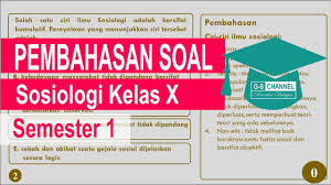 Latihan Soal Pts Sosiologi Kelas 10 Semester 1 Youtube
