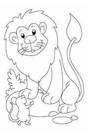 Lion And Mouse Coloring Page In 2020 Lion Coloring Pages Lion And The Mouse Animal Coloring Pages