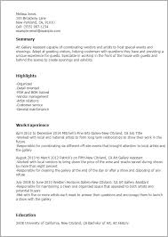 Ever wonder why taking art history might be a worthwhile endeavor? 1 Gallery Assistant Resume Example Try Them Now Myperfectresume