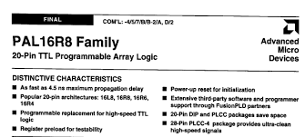 September 9, 2014 at 10:43 am reply to comment Thread By Foone I Get To My Desk And There S A Chip On It Lets Figure Out What It Is It S A Dip20 Labeled Pal16r4acn From Mmi So It S A Ttl Programmabl