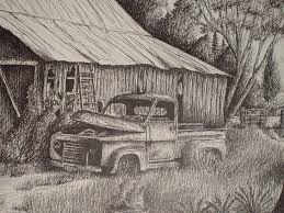 Grandpa 39 S Old Barn With Chevy Truck Canvas Print Canvas Art By Barn Drawing Pencil Drawings Art