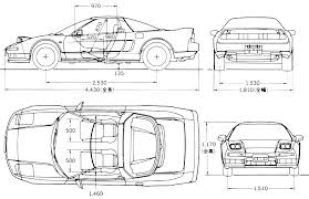 Blueprint Honda Nsx Nsx Car Drawings Blueprints