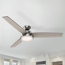 The noble bronze finish accentuates the industrial details. Hunter 60 Inch Brushed Nickel Led Ceiling Fan With Light With Hand Held Remote 59459 Destination Lighting