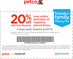 20 Off At Petco Or 20 Off 50 Online Via Promo Code Friends Coupon Apps Promo Codes Petco