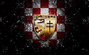 Bienvenue sur la page facebook officielle du football club de metz. Download Wallpapers Fc Metz Glitter Logo Ligue 1 Purple White Checkered Background Soccer Metz Fc French Football Club Fc Metz Logo Mosaic Art Football France For Desktop With Resolution 2880x1800 High Quality