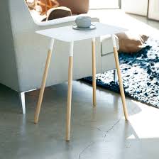 Elke dag worden duizenden nieuwe afbeeldingen van hoge kwaliteit toegevoegd. White Side Table With Wooden Legs Yamazaki Plain Laa Laa Living