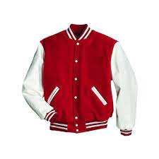 Red And White Varsity Jacket With Naugahyde Vinyl Sleeves 150 Liked On Polyvore Featuring Outerwear Jackets Tops Varsi Roupas Escolares Moletons Roupas