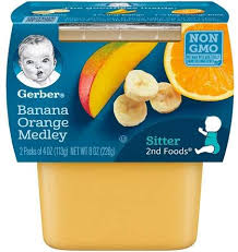 Gerber Sitter 2nd Foods Banana Orange Medley Baby Meals 2ct 4oz Each Baby Food Recipes Baby Puree Recipes Homemade Baby Foods