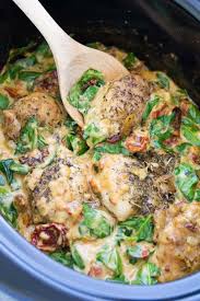 The tender chicken and cheesy rice make throw this chicken and rice in crock pot and be prepared for a great dinner! Tuscan Slow Cooker Chicken Thighs