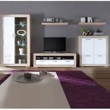 5 Teiliges Wohnwand Set Weiss Sonoma Eiche Roller In 2020 Wohnen Wohnzimmer Design Sonoma Eiche