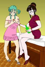2girls bulma briefs chichi claudia-r dragon ball dragon ball z  female female only human multiple females teenager 