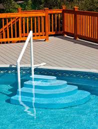 Blue Wedding Cake Step Sold Out Above Ground Pool Steps Backyard Pool Landscaping Pool Steps