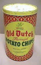 Want This 1950s Old Dutch Potato Chip Tin Reminds Me Of Grandma Vintage Tins Old Tin Antique Tin