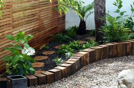 From Flat To Sloped Curve In Front Corner Of Secton Natural Grey Silvered Sleepers Wooden Garden Edging Garden In The Woods Wood Garden Edging