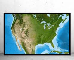 The united states of america (usa), for short america or united states (u.s.) is the third or the fourth largest country in the world. United States Satellite Image Giclee Print Enhanced Physical Photo Paper Canvas Metal Print
