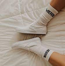 White Slip On Vans With White Vans Socks White Slip On Vans Vans Socks White Nike Socks